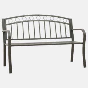 vidaXL Banco de jardim 120 cm aço cinzento