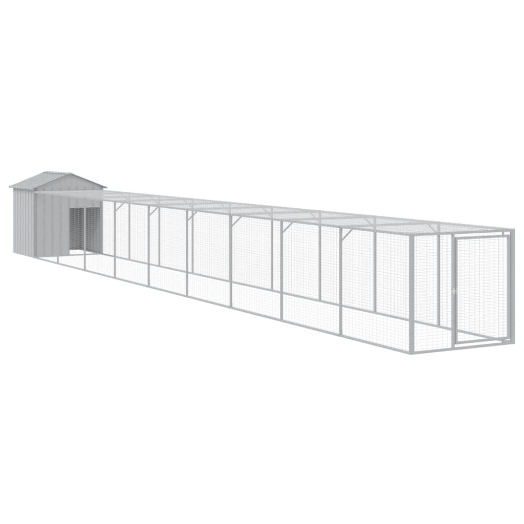Vidaxl gallinero y corral acero galvanizado gris claro 117x1017x123 cm