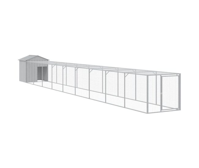 Vidaxl gallinero y corral acero galvanizado gris claro 117x1017x123 cm