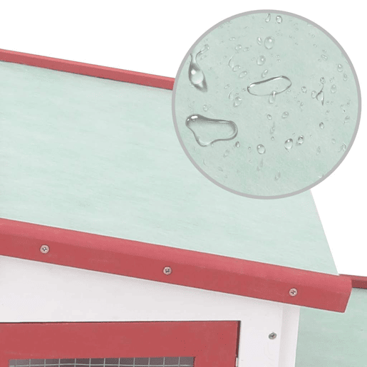 vidaXL Coelheira exterior grande 201x45x85cm madeira vermelho e branco