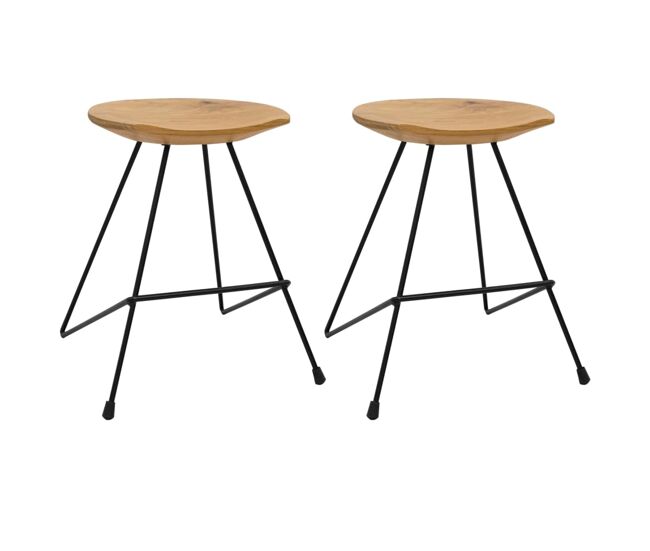 Vidaxl taburetes de cocina 2 unidades madera de teca maciza
