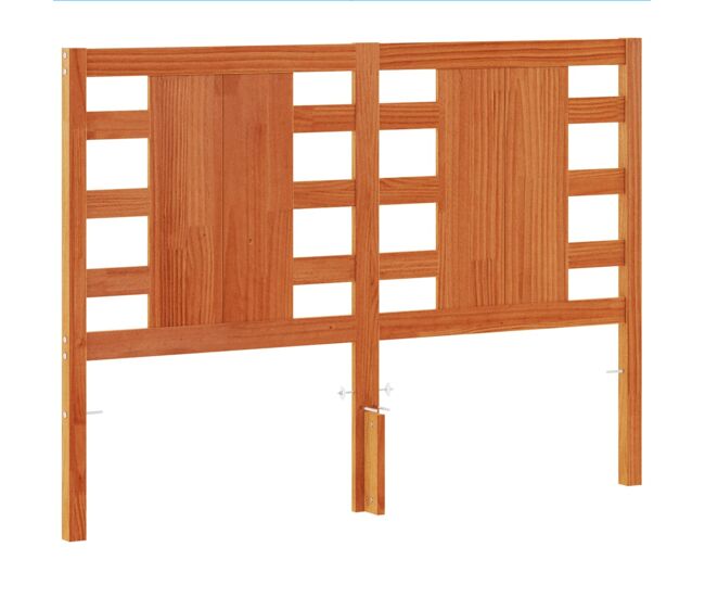 Vidaxl cabecero de cama madera maciza de pino marrón cera 135 cm