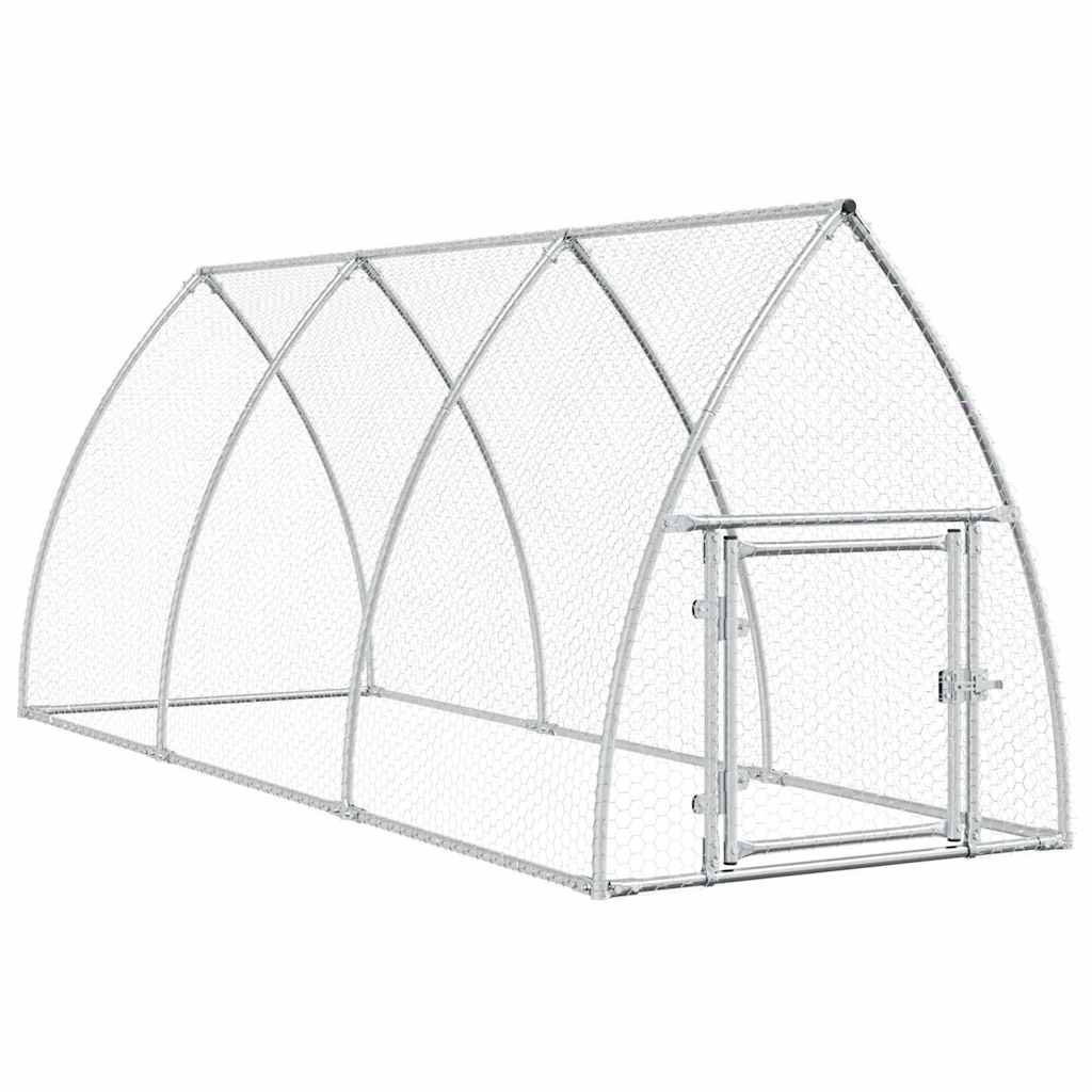 Vidaxl jaula para gallinas acero galvanizado plateado 300x105x120 cm
