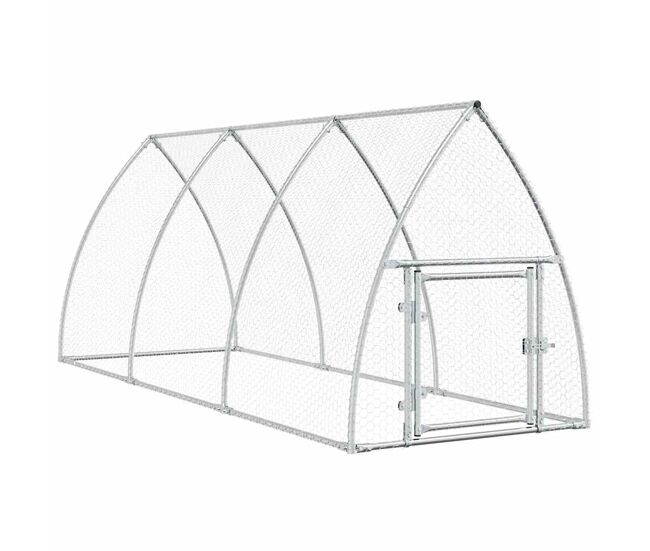 Vidaxl jaula para gallinas acero galvanizado plateado 300x105x120 cm