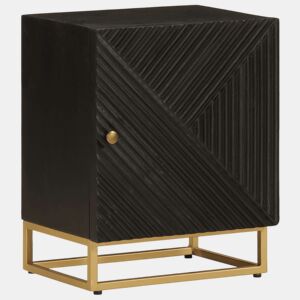 vidaXL Mesa de cabeceira 40x30x50 cm mangueira maciçaferro preto
