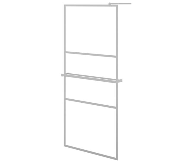 Vidaxl mampara ducha con estante vidrio esg y aluminio cromo 90x195 cm