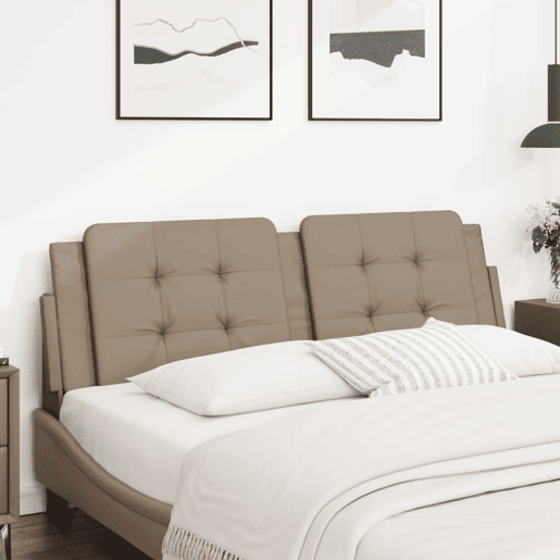 vidaXL Almofadão de cabeceira Zadar 160 cm couro artificial cappuccino