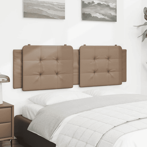 vidaXL Almofadão de cabeceira Zadar 160 cm couro artificial cappuccino