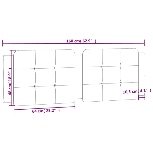 vidaXL Almofadão de cabeceira Zadar 160 cm couro artificial cappuccino