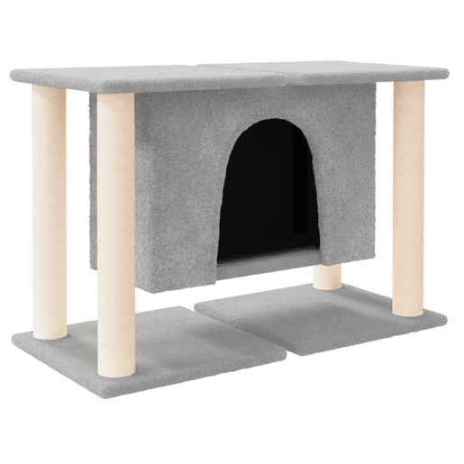 vidaXL Árvore p gatos c postes arranhadores sisal 50 cm cinza-claro vidaXL Árvore p gatos c postes arranhadores sisal 50 cm cinza-claro