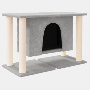 vidaXL Árvore p gatos c postes arranhadores sisal 50 cm cinza-claro