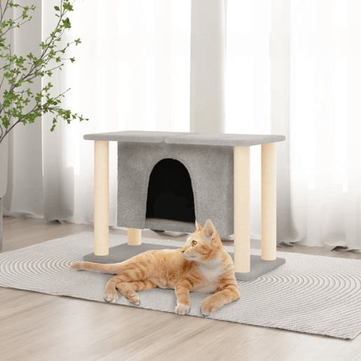 vidaXL Árvore p gatos c postes arranhadores sisal 50 cm cinza-claro vidaXL Árvore p gatos c postes arranhadores sisal 50 cm cinza-claro