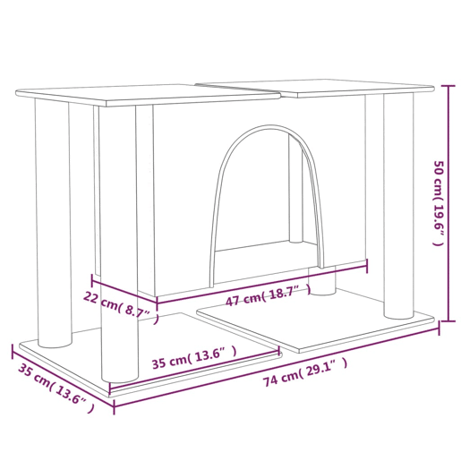 vidaXL Árvore p gatos c postes arranhadores sisal 50 cm cinza-claro vidaXL Árvore p gatos c postes arranhadores sisal 50 cm cinza-claro