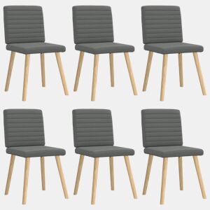 vidaXL Cadeiras de jantar 6 pcs tecido cinzento-escuro
