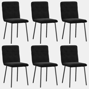 vidaXL Cadeiras de jantar 6 pcs veludo preto