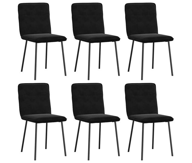 Vidaxl silla de comedor 6 unidades terciopelo negro
