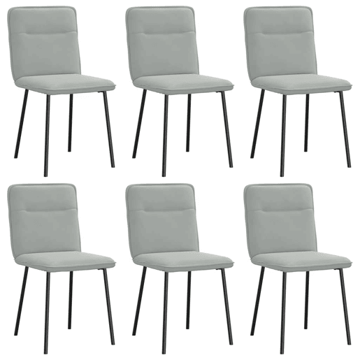 vidaXL Cadeiras de jantar 6 pcs veludo cinzento-claro vidaXL Cadeiras de jantar 6 pcs veludo cinzento-claro