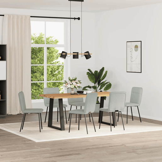 vidaXL Cadeiras de jantar 6 pcs veludo cinzento-claro vidaXL Cadeiras de jantar 6 pcs veludo cinzento-claro