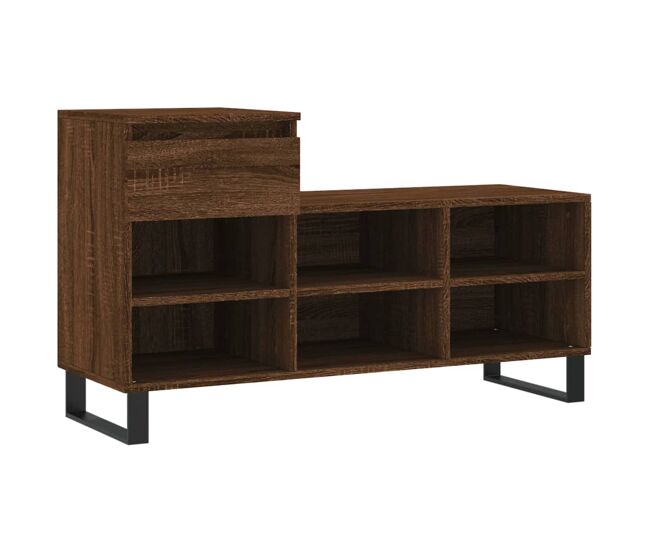 Vidaxl mueble zapatero madera contrachapada roble marrón 102x36x60 cm