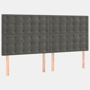 vidaXL Cabeceira Cinza Escuro 180x5x118128 cm Veludo