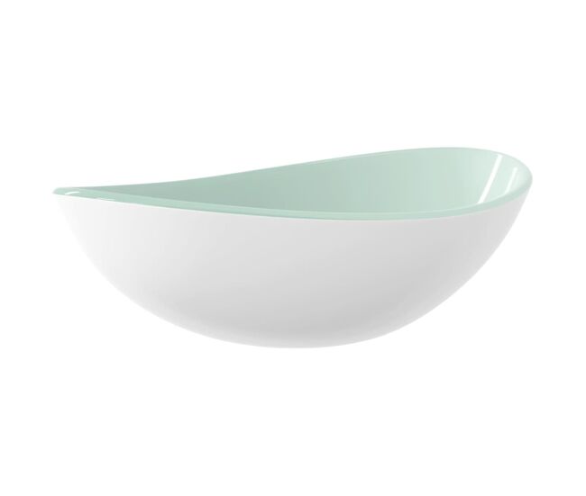 Vidaxl lavabo de vidrio templado blanco 54,5x35x15,5 cm
