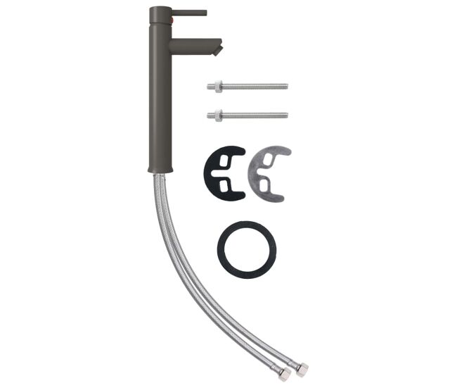 Vidaxl grifo mezclador de cuarto de baño gris 12x30 cm