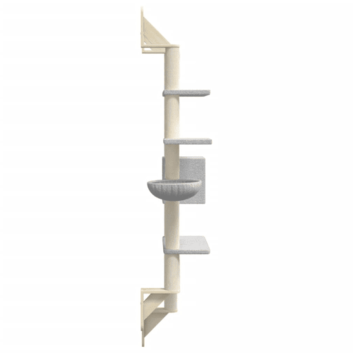 vidaXL Árvore parede p gatos c poste arranhador 180 cm cinza-claro vidaXL Árvore parede p gatos c poste arranhador 180 cm cinza-claro