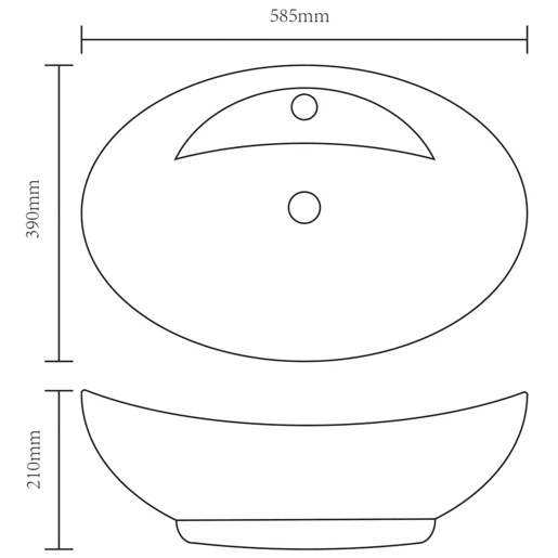 Lavatório cerâmico oval branco com buraco para torneira
