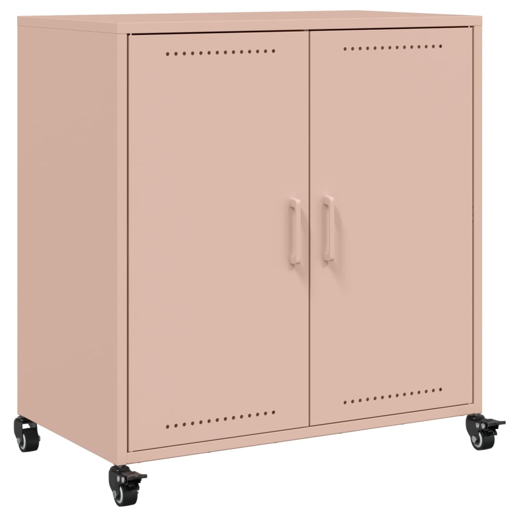 Vidaxl aparador de acero rosa 68x39x72 cm