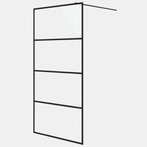 vidaXL Divisória de chuveiro 100x195 cm vidro opaco ESG preto