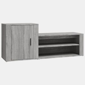 vidaXL Sapateira 130x35x54 cm derivados de madeira cinzento sonoma