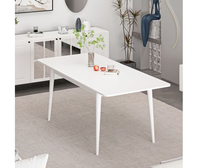 Mesa de comedor Kale extensible blanco 77x160-200x90 cm