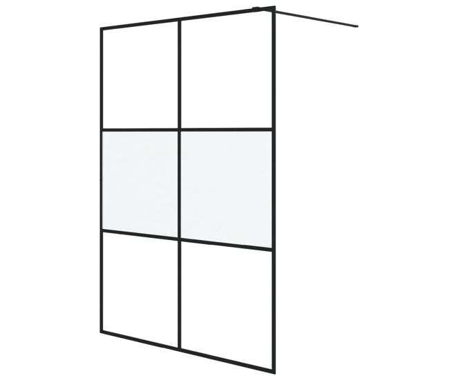 Vidaxl mampara de ducha vidrio esg semiesmerilado negro 140x195 cm