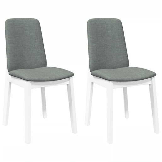 vidaXL Cadeiras de jantar com almofadões 2 pcs madeira maciça branco