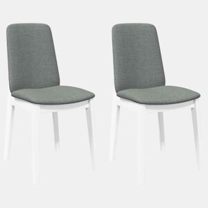 vidaXL Cadeiras de jantar com almofadões 2 pcs madeira maciça branco