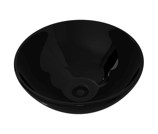 Lavabo de cerámica negro redondo