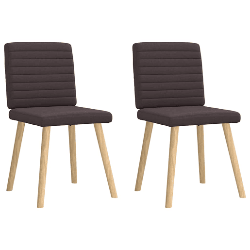 vidaXL Cadeiras de jantar 2 pcs tecido castanho-escuro vidaXL Cadeiras de jantar 2 pcs tecido castanho-escuro