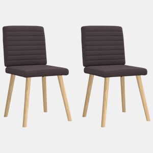 vidaXL Cadeiras de jantar 2 pcs tecido castanho-escuro