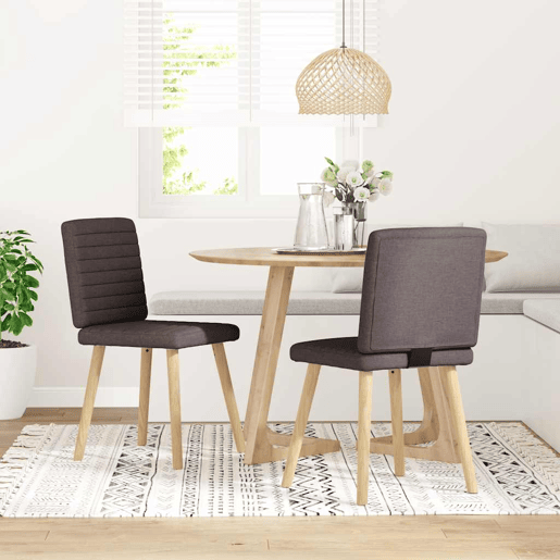 vidaXL Cadeiras de jantar 2 pcs tecido castanho-escuro vidaXL Cadeiras de jantar 2 pcs tecido castanho-escuro