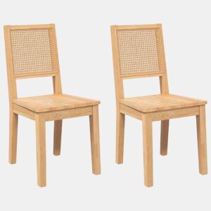 vidaXL Cadeiras de jantar 2 pcs madeira de seringueira maciça