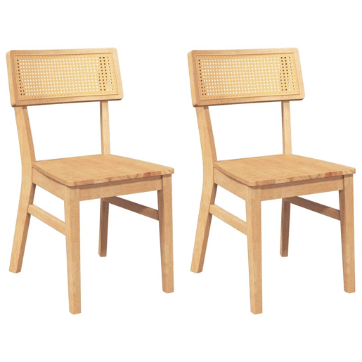 vidaXL Cadeiras de jantar 2 pcs madeira de seringueira maciça