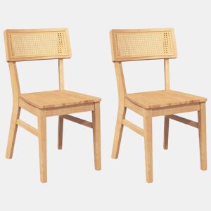 vidaXL Cadeiras de jantar 2 pcs madeira de seringueira maciça