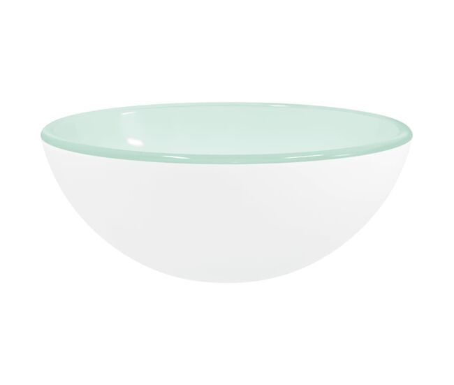 Vidaxl lavabo de vidrio templado blanco 30x12 cm