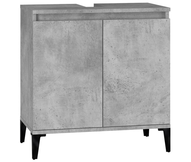 Vidaxl armario de lavabo madera contrachapada gris hormigón 58x33x60cm
