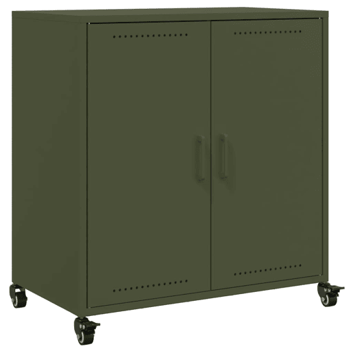 vidaXL Aparador 68x39x72 cm aço verde-azeitona