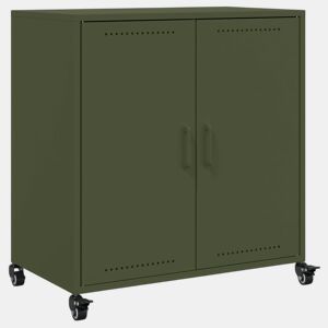 vidaXL Aparador 68x39x72 cm aço verde-azeitona