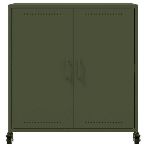vidaXL Aparador 68x39x72 cm aço verde-azeitona