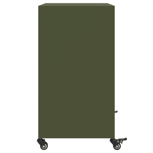 vidaXL Aparador 68x39x72 cm aço verde-azeitona
