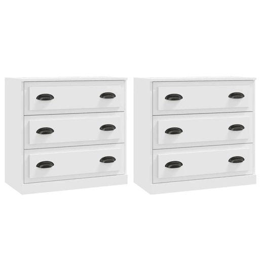 vidaXL Aparadores 2 pcs derivados de madeira branco