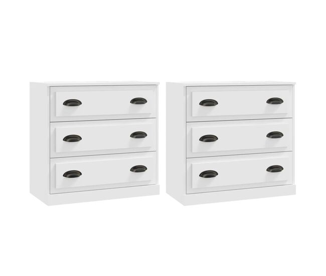 Vidaxl aparadores 2 piezas madera contrachapada blanco